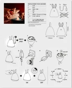 Фото: Нічник Osram Ledvance Nightlux Touch Rabbit RGBW (4058075602113) № 7 | KTC