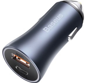 Зарядний пристрій Baseus Golden Contactor Pro Dual Car Charger U/C 40W DarkGray (CCJD-0G)