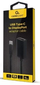 Фото: Перехідник Cablexpert 4K 60Hz Type-C / DisplayPort Black (A-CM-DPF-02) № 3 | KTC