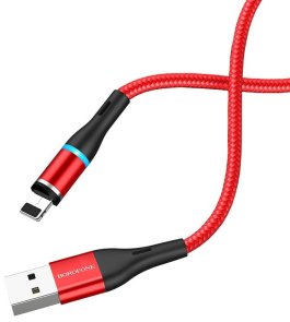 Кабель BOROFONE BU16 Skill magnetic 2.4A AM / MicroUSB 1.2m Red (BU16MR)