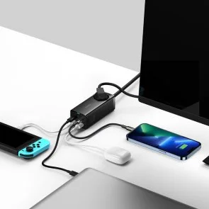Фото: Зарядний пристрій Baseus GaN 3 Pro Desktop Powerstrip 65W Black (PSZM000901) № 7 | KTC