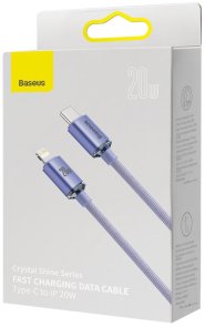 Кабель Baseus Crystal Shine Series 20W Lightning / Type-C 2m Purple (CAJY000305)