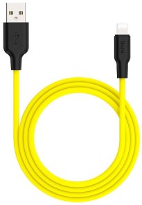 Кабель Hoco X21 Plus 2.4A AM / Lightning 1m Black/Yellow (6931474711847)