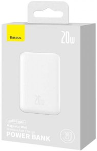 Батарея універсальна Baseus Magnetic Mini Wireless Fast Charge 10000mAh 20W White (PPCX030002)