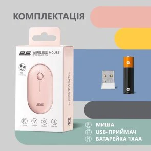 Фото: Миша 2E MF300 Silent Wireless Mallow Pink (2E-MF300WPN) № 7 | KTC