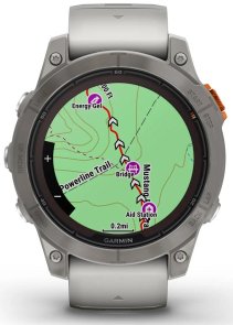 Смарт годинник Garmin Fenix 7 Pro Sapphire Solar Edition Titanium with Fog Gray/Ember Orange Band (010-02777-21)
