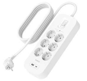 Подовжувач Belkin SRB002VF2M 1xUSB 1xType-C 6/2m White