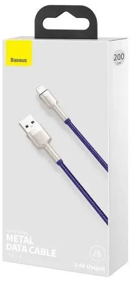 Фото: Кабель Baseus Cafule Metal 2.4A AM / Lightning 2m Purple (CALJK-B05) № 8 | KTC