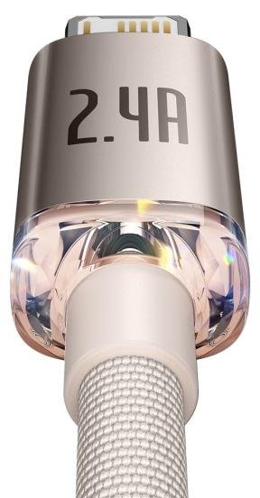 Кабель Baseus Crystal Shine Series 2.4A AM / Lightning 2m Pink (CAJY001204)