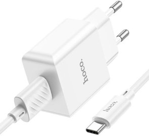 Зарядний пристрій Hoco C106A Leisure White with AM/Type-C (6931474783912)