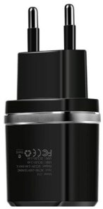Зарядний пристрій Hoco C12 Smart 2.4A Black with AM/Lightning (6957531064107)