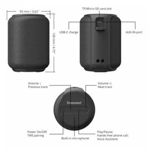 Фото: Портативна колонка Tronsmart Element T6 Mini Black (364443) № 3 | KTC