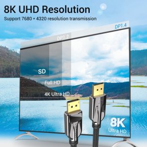 Кабель Vention 8K 60Hz v1.4 DP / DP 2m Black (HCABH)