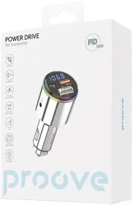 Фото: FM-трансмітер + АЗП Proove Launcher Power Drive 30W Silver (FMPD30110006) № 3 | KTC