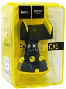 Фото: Кріплення для мобільного телефону Hoco CA5 Suction vehicle Holder Yellow (6957531031758) № 2 | KTC