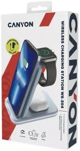 Фото: Бездротова зарядна станція Canyon WS-304 3in1 Blue (CNS-WCS304BL) № 8 | KTC