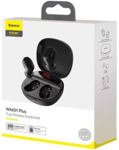 Навушники Baseus Encok WM01 Plus TWS Black (NGWM010001)