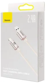 Фото: Кабель Baseus Crystal Shine Series 2.4A AM / Lightning 1.2m pink (CAJY001104) № 7 | KTC