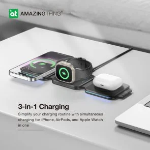 Фото: Бездротова зарядна станція AMAZINGthing Explorer Pro 3in1 MagSafe Black (EP3IN1SET) № 5 | KTC