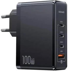 Фото: Зарядний пристрій Usams US-CC163 T50 QC3.0 PD 100W GaN Black (CC163TC01) № 3 | KTC