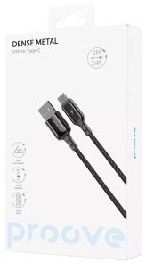 Кабель Proove Dense Metal 2.4A AM/Type-C 1m Black (CCDM20001201)