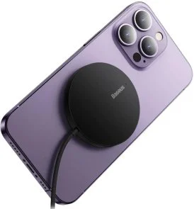 Фото: Бездротовий зарядний пристрій Baseus Simple Mini3 Magnetic Wireless Charger 15W Black (CCJJ040001) № 4 | KTC