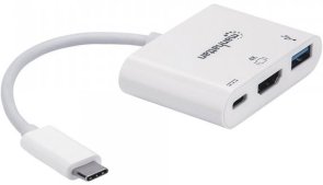 USB-хаб Manhattan 4in1 60W White (152945)