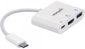 Фото: USB-хаб Manhattan 4in1 60W White (152945) № 3 | KTC
