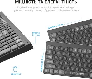 Клавіатура OfficePro SK985B Wireless Black