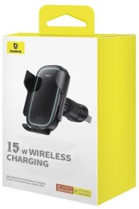 Кріплення для мобільного телефону Baseus Milky Way Pro Series Wireless Charging Electric Car Mount Phone Holder 15W (C40357000111-00)