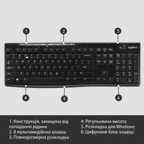 Клавіатура Logitech K270 US/UKR Black (920-003738)