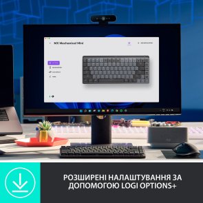 Клавіатура компактна Logitech MX Mechanical Mini Wireless Illuminated Performance US International Graphite (920-010780)