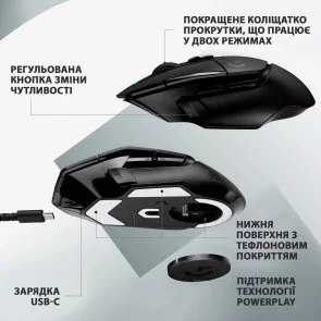 Фото: Миша Logitech G502 X LightSpeed Wireless Black/Core (910-006180) № 10 | KTC