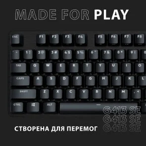 Фото: Клавіатура Logitech G G413 SE Mechanical Tactile Switch Us/Ukr USB Black (920-010437) № 5 | KTC