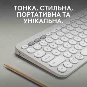 Клавіатура компактна Logitech Pebble Keys 2 K380s US International Tonal White (920-011852)