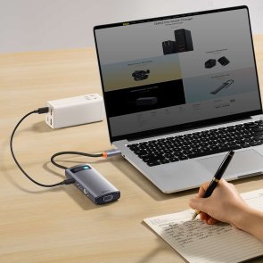 USB-хаб Baseus Metal Gleam Series 7in1 Gray (WKWG040013)