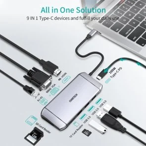 Фото: USB-хаб Choetech 9in1 HUB-M15-GY Grey № 3 | KTC