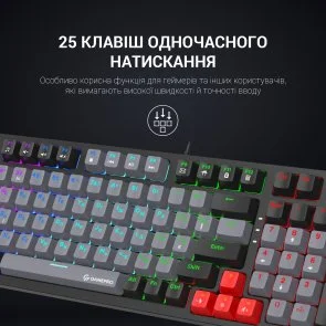 Фото: Клавіатура GamePro MK120R Red Switch USB Black № 9 | KTC
