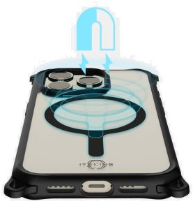 Чохол iTSkins for iPhone 15 Pro HYBRID R Sling 2.0 with MagSafe Black and transparent (AP5X-HMASL-BKTR)