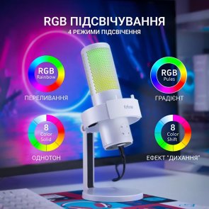 Мікрофон Fifine A9W RGB White