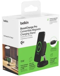 Фото: Бездротова зарядна станція Belkin BoostCharge Pro Magnetic Qi2 15W Black (WIA008VFBK) № 9 | KTC