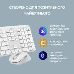 Комплект клавіатура+миша Logitech Signature Slim Combo MK950 Off White (920-012491)