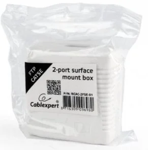 Фото: Розетка зовнішня Cablexpert FTP RJ-45 Cat.5e White (NCAC-2F5E-01) № 3 | KTC