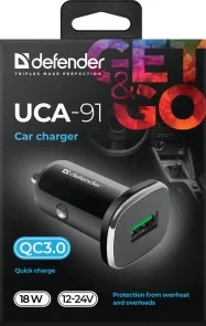Фото: Автомобільний зарядний пристрій Defender UCA-91 18W Black (83830) № 2 | KTC