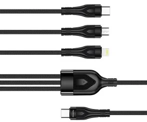 Фото: Кабель ColorWay 3in1 60W Type-C / Lightning/Type-C/MicroUSB 1.2m 60W Black (CW-CBPDU3060-BK) № 2 | KTC