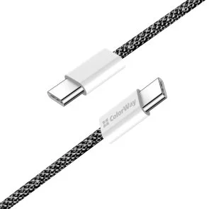 Фото: Кабель ColorWay 3A 60W Type-C / Type-C 1m Black (CW-CBPDCC061-BK) № 5 | KTC