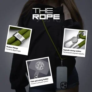 Фото: Ремінець для смартфону ArmorStandart Rope Titanium Moss with Clear holder (ARM76100) № 4 | KTC