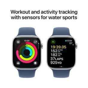 Фото: Смарт годинник Apple Watch Series 10 GPS 46mm Silver Aluminium Case with Denim Sport Band - M/L (MWWM3) № 4 | KTC