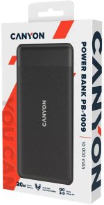 Батарея універсальна Canyon PB-109 10000mAh 20W Black (CNE-CPB1009B)