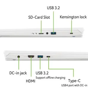 Фото: Ноутбук Acer Nitro V 14 ANV14-61-R3WX NH.QU6EU.002 White - 14.5" IPS 120 Гц / AMD Ryzen 5 / 8645HS / DDR5 16 ГБ / PCI-E SSD 512 ГБ / GeForce RTX 2050 № 8 | KTC
